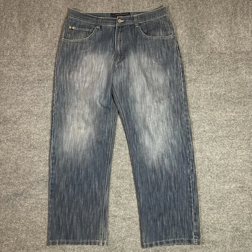 Southpole Wide Leg Jeans Mens 38 Blue Baggy Skate Relaxed Fit Denim Y2K VTG